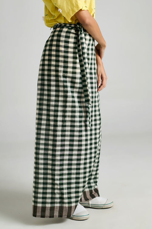 Checks Wrap-around Skirt