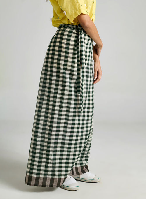 Checks Wrap-around Skirt