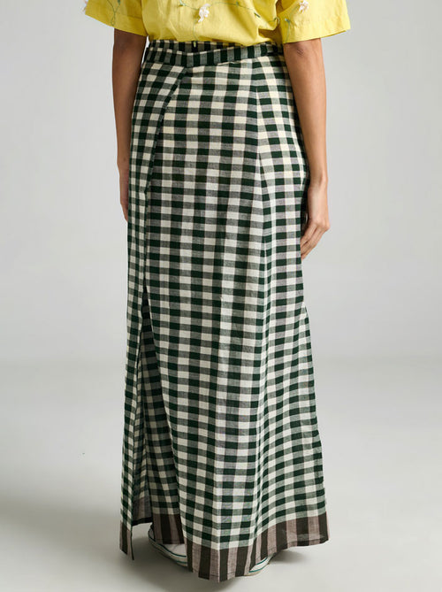 Checks Wrap-around Skirt