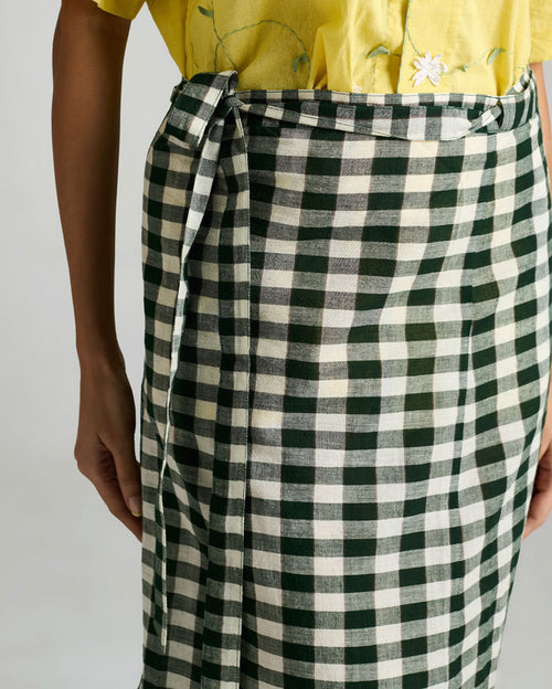 Checks Wrap-around Skirt