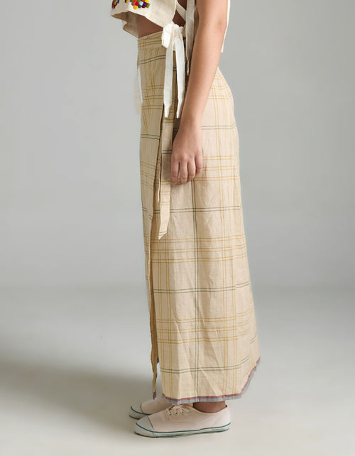 Checks Wrap-around Skirt