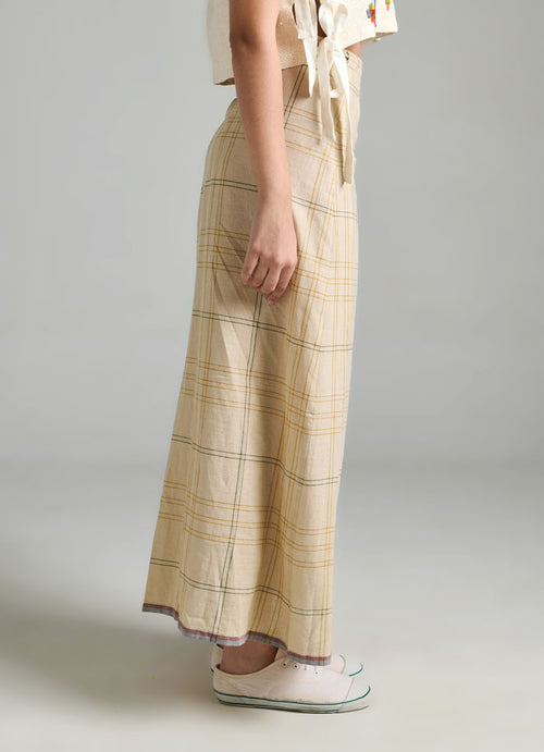 Checks Wrap-around Skirt